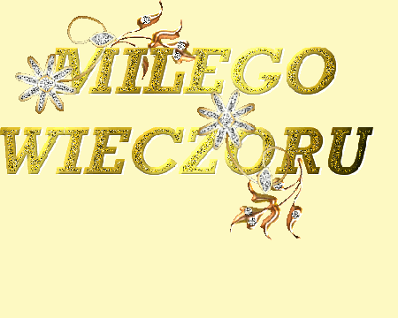 Złoty napis miłego wieczoru